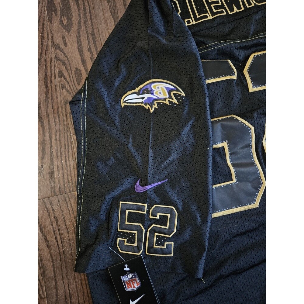 Ray Lewis #52 Baltimore Ravens NFL Nike On Field Jersey NWT Sz 48 Black - Picture 9 of 9